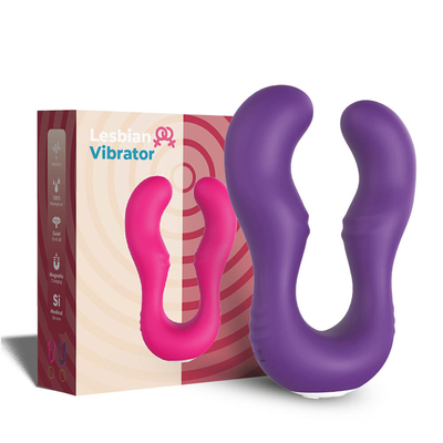 Wygodny akumulatorowy silikonowy wibrator punktowy G Sex Toy Podwójna penetracja Lesbijka