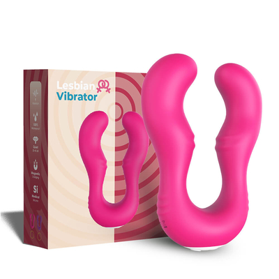 Wygodny akumulatorowy silikonowy wibrator punktowy G Sex Toy Podwójna penetracja Lesbijka