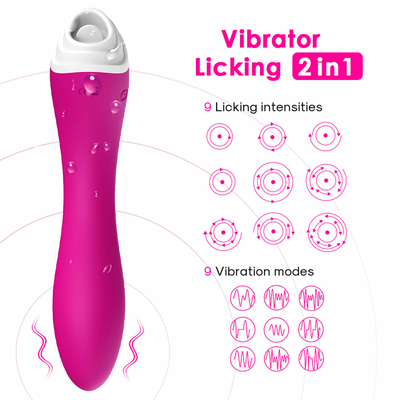 Wibrator Dildo Stymulator języka Licker, Wodoodporny masażer do stymulacji pochwy