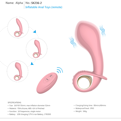 Bezprzewodowy pilot silikonowy korek analny Sex zabawki Akumulator wibrujący korek analny