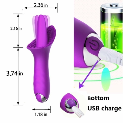 Clit Bullet Wibrator Stymulator języka ustnego Miękki wibrator Dildo 166,5 * 73,6 * 56,5 mm