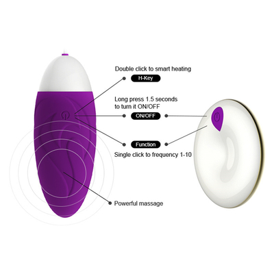 Bezpieczeństwo zdrowotne Wibrujące jajka Sex Toy Wygodny fioletowy wibrator do jajek 87 * 33 * 33mm