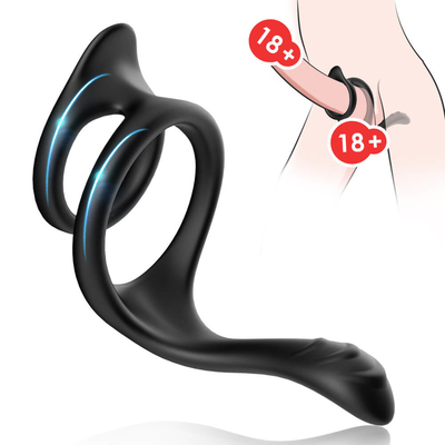 Podwójna pętla Penis Ring Sex Toy 80x70x50mm Pełne silikonowe pierścienie erekcyjne penisa