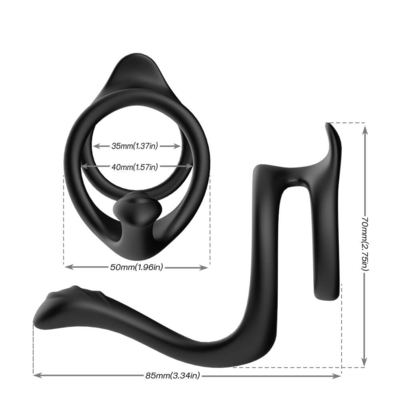 Podwójna pętla Penis Ring Sex Toy 80x70x50mm Pełne silikonowe pierścienie erekcyjne penisa
