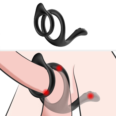 Podwójna pętla Penis Ring Sex Toy 80x70x50mm Pełne silikonowe pierścienie erekcyjne penisa
