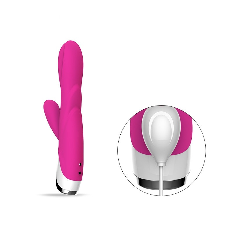 80 minut wibrator z podwójnym królikiem Dildo z wibratorem łechtaczki Miłość zabawka dla pani 213 * 64 * 38mm