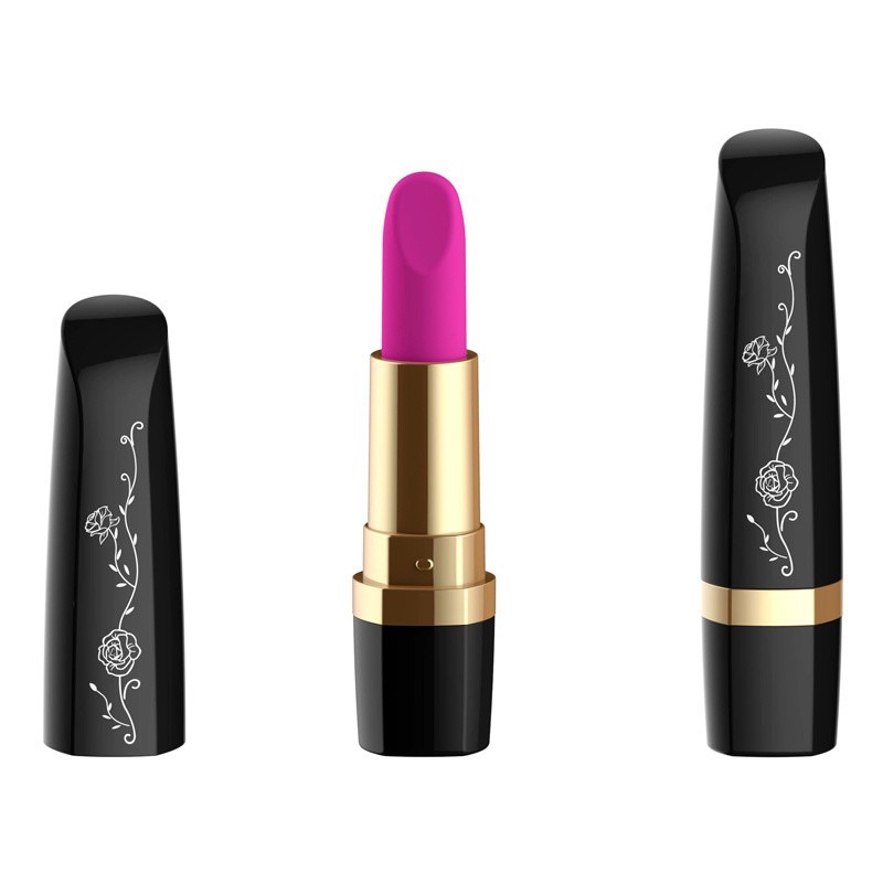 100mm 6V 50 minut Black Rose Sex Toys Pink Lipstick Wibrator dla dziewczyn Sex Toy