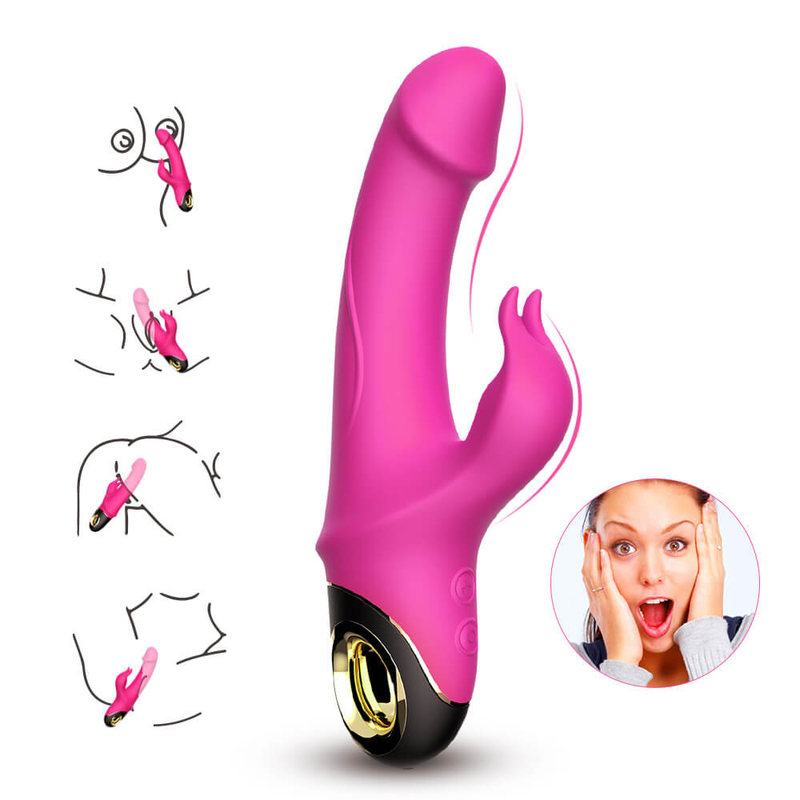 Niesamowity dorosły G Spot Rabbit Wibrator Kobiety Stymulator pochwy łechtaczki Sex Toy